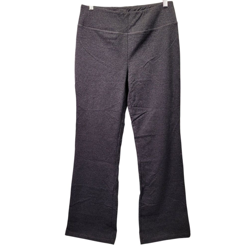 Women Bootcut Yoga High Waist Casual Pants Flare Leggings Gray Size Large